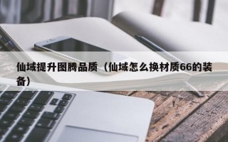 仙域提升图腾品质（仙域怎么换材质66的装备）